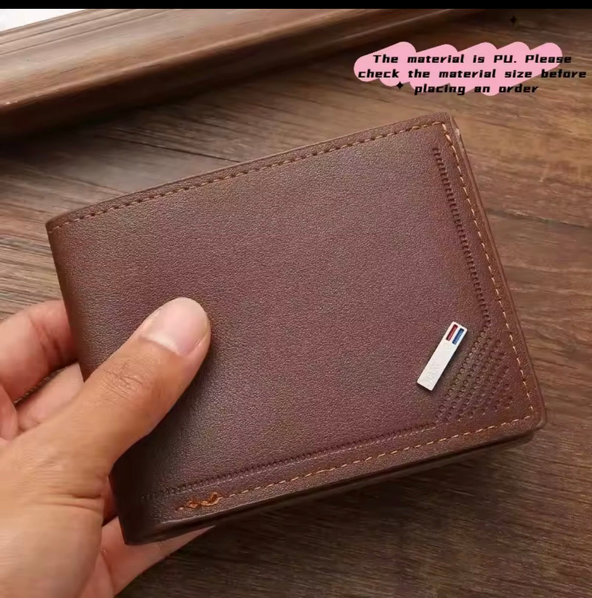 Men's leather short wallet thin wallet foldable minimalist soft leather wallet