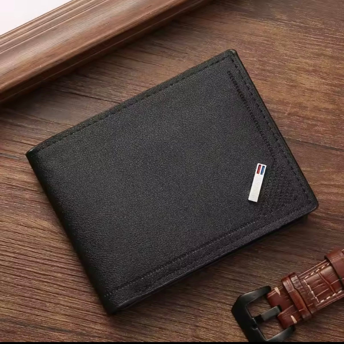 Men's leather short wallet thin wallet foldable minimalist soft leather wallet